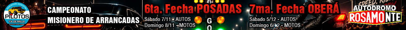 Campeonato de arrancadas Noviembre y Diciembre 2026